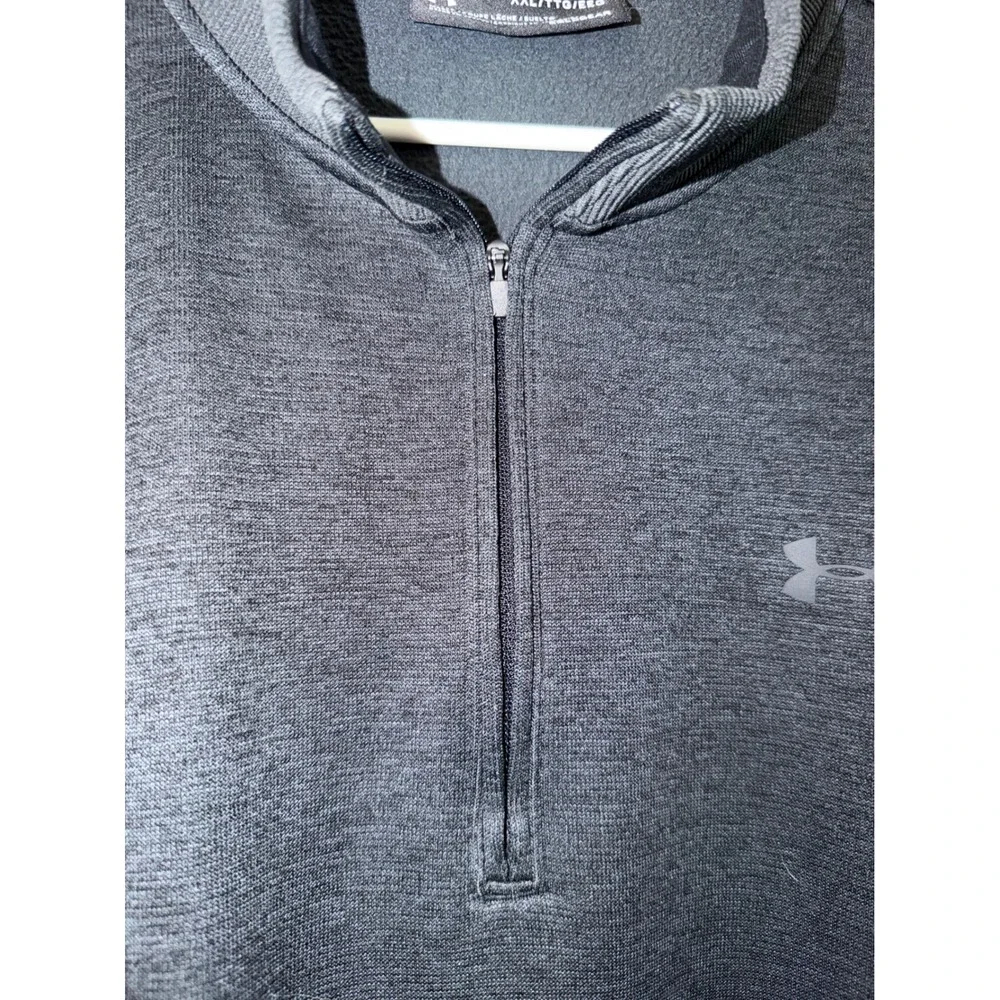 Under Armour ColdGear Mens XXL Gray Heather Loose Fit Quarter Zip Pullover